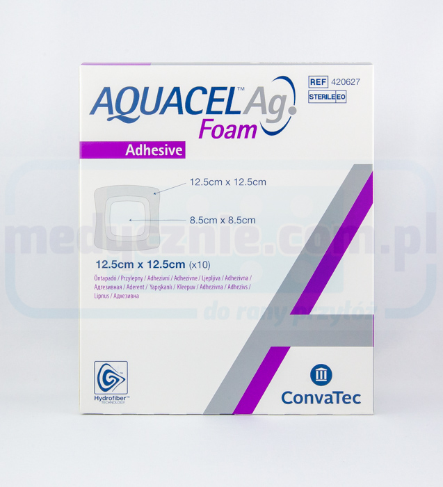 Aquacel Spumă Ag adezivă 12,5 * 12,5 cm pansament din spumă multistrat 1 buc